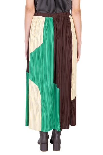 PLEATED SKIRT WITH INTARSIA