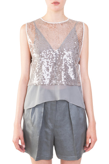 TOP LACE SEQUINS WITH SLITS