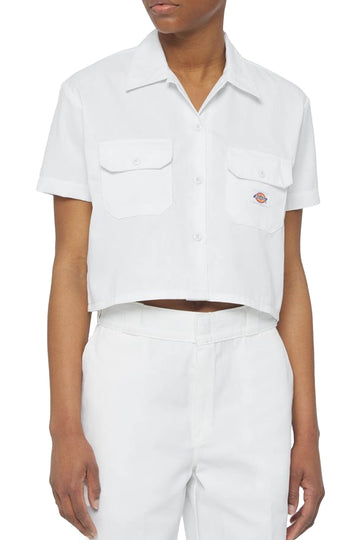 Short-sleeved work shirt with short waist