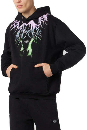 Hoodie With Bicolor Lightning Prints-Baxt-N1 Sweatshirt